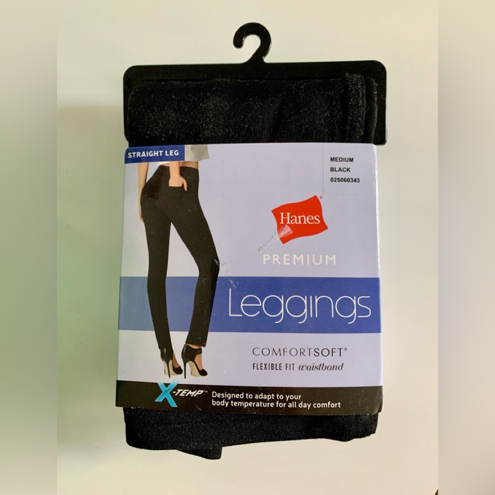 NWT Hanes Premium Leggings Comfort Soft Flexible Fit Waistband Leggings